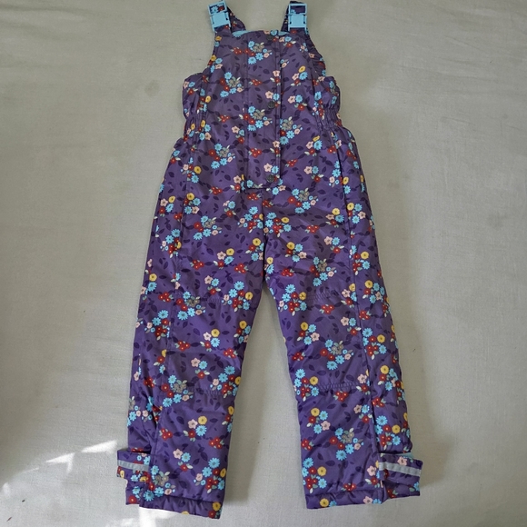Hanna Andersson Other - Hanna Andersson Floral Purple Kids Overalls Size 110 4t 5t Girls Snowsuit